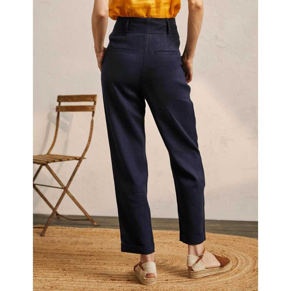 Boden Boden Pleated Linen Trouser Pants Navy High… - image 9