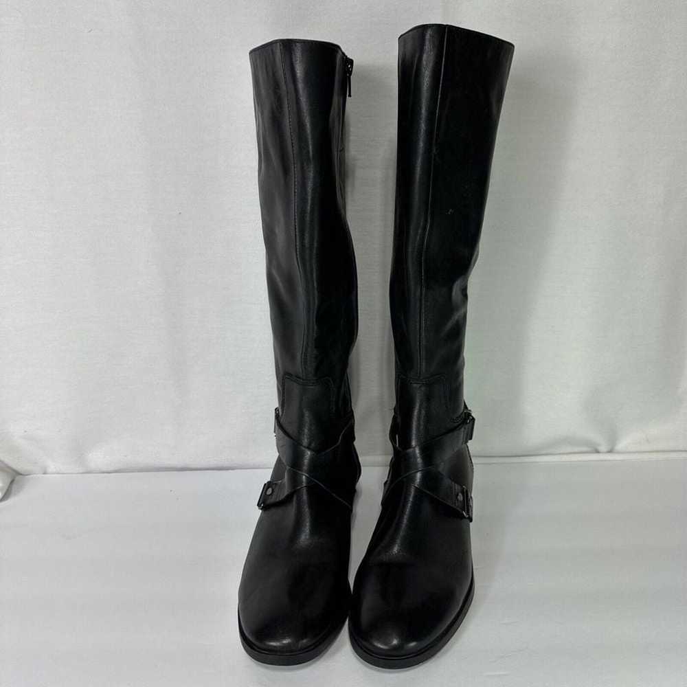 Nine West Black Leather Boots Women's 8.5 M Tall … - image 3