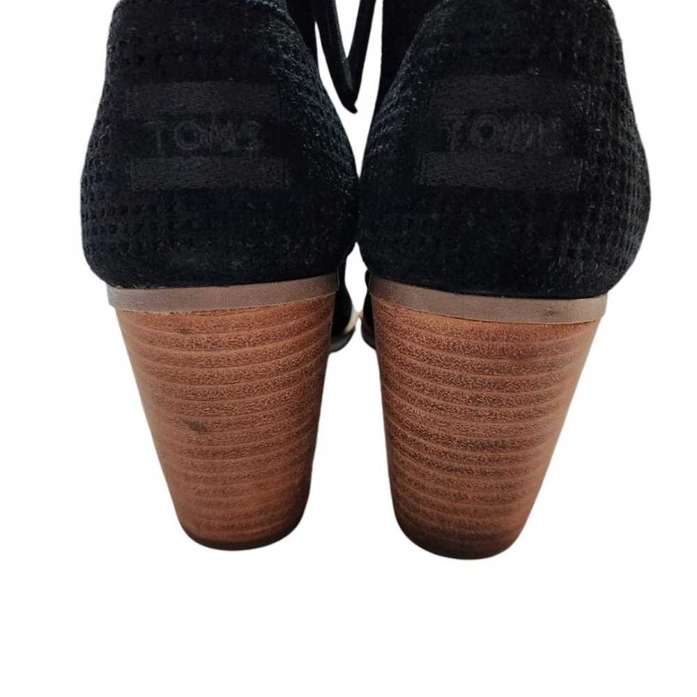 Toms Majorica Ankle Boots Black Suede Perforated … - image 10