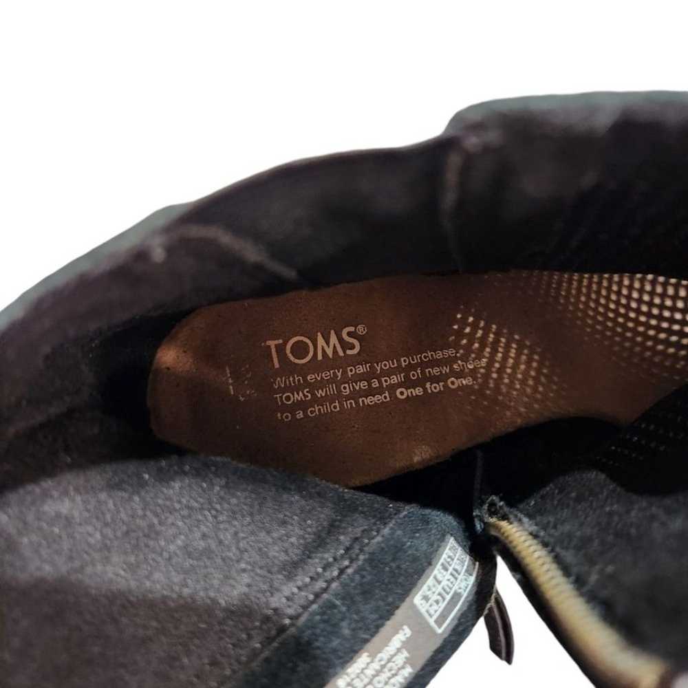 Toms Majorica Ankle Boots Black Suede Perforated … - image 9