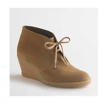 J. Crew Suede Lace Up Wedge Boots size 6 Tan