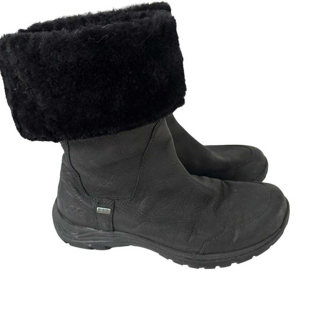 UGG Veanna Leather Sheepskin Cuff Boots Black Wat… - image 2