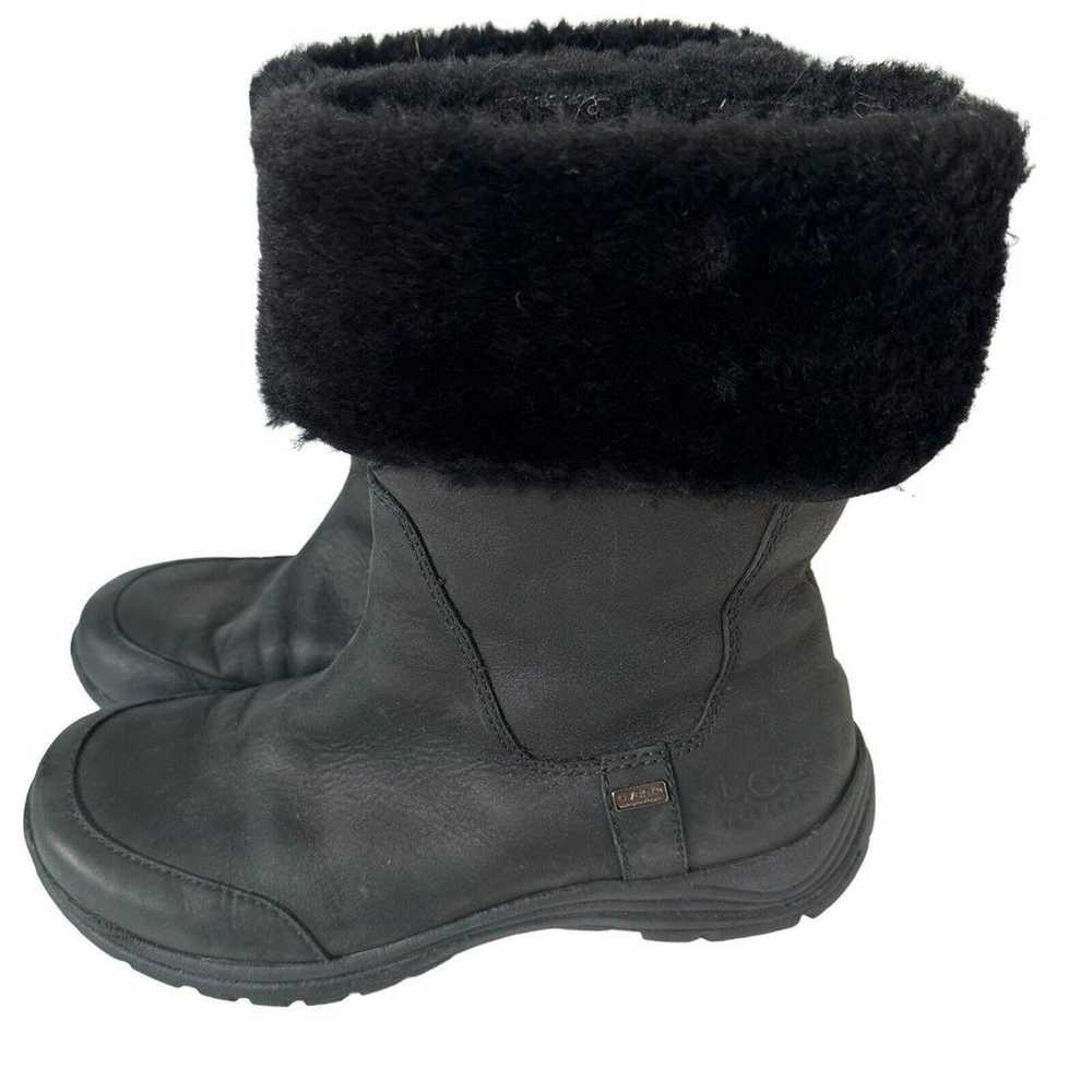 UGG Veanna Leather Sheepskin Cuff Boots Black Wat… - image 3