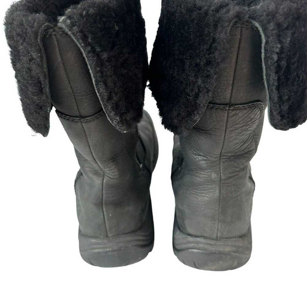 UGG Veanna Leather Sheepskin Cuff Boots Black Wat… - image 5