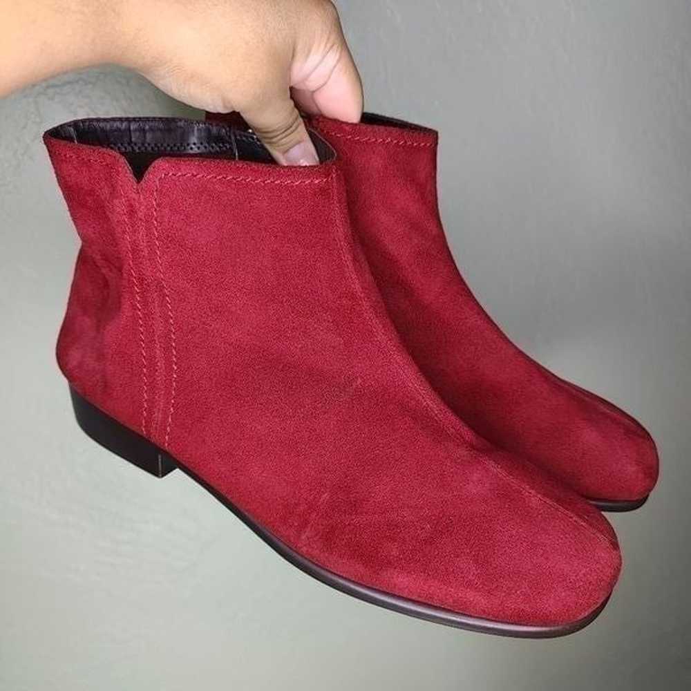 Aerosoles Duble Trouble Suede Burgundy Booties - image 1