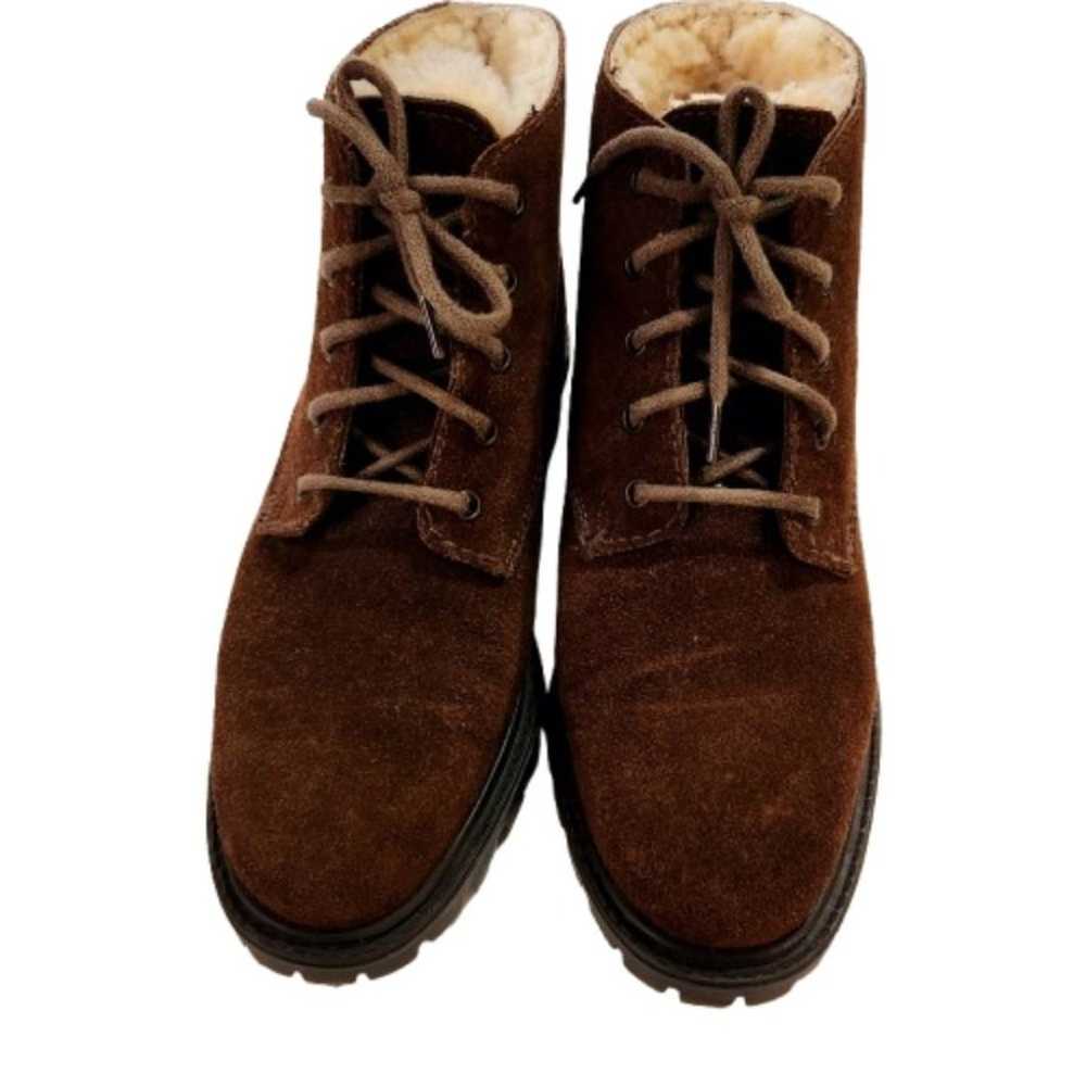 Eddie Bauer Brown Suede Sherpa Lined Ankle Boots … - image 2