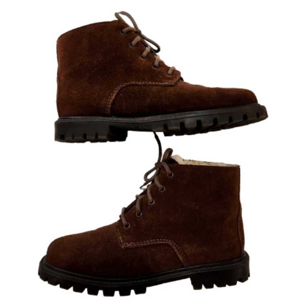 Eddie Bauer Brown Suede Sherpa Lined Ankle Boots … - image 3