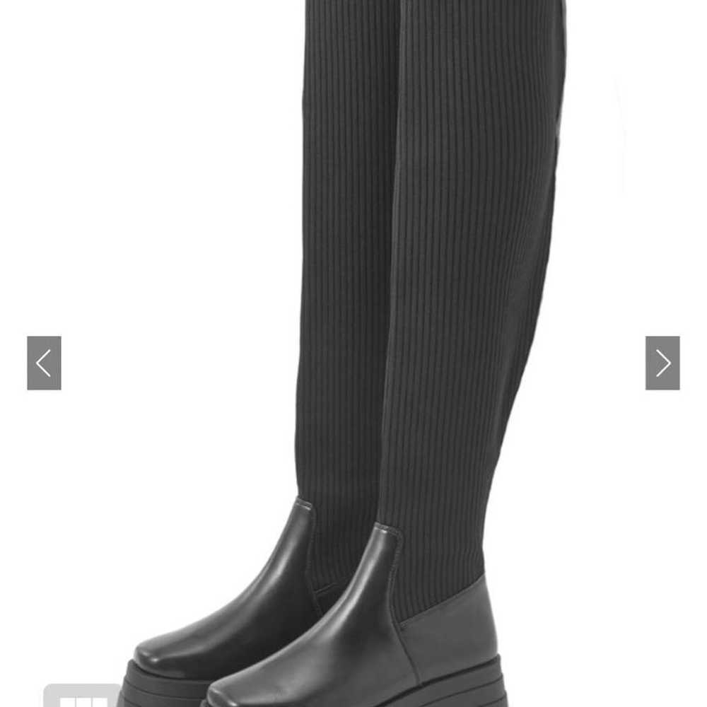 GRL Ribbed Knit Thick-soled Knee-high Boots [zr11… - image 3