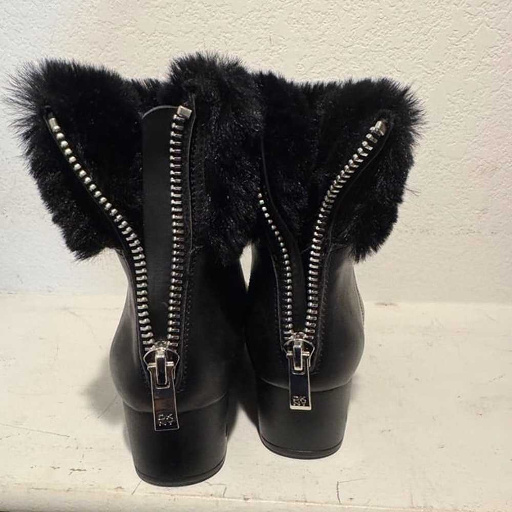 Black wedge Boots w fur 7.5 - image 6