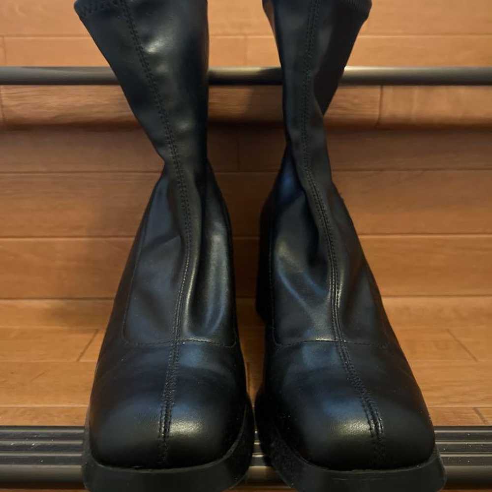 ZARA Stretch Block Heel Ankle Boots Size 40 - image 3