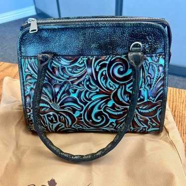 Patricia Nash Paris Tooled Turquoise Satchel