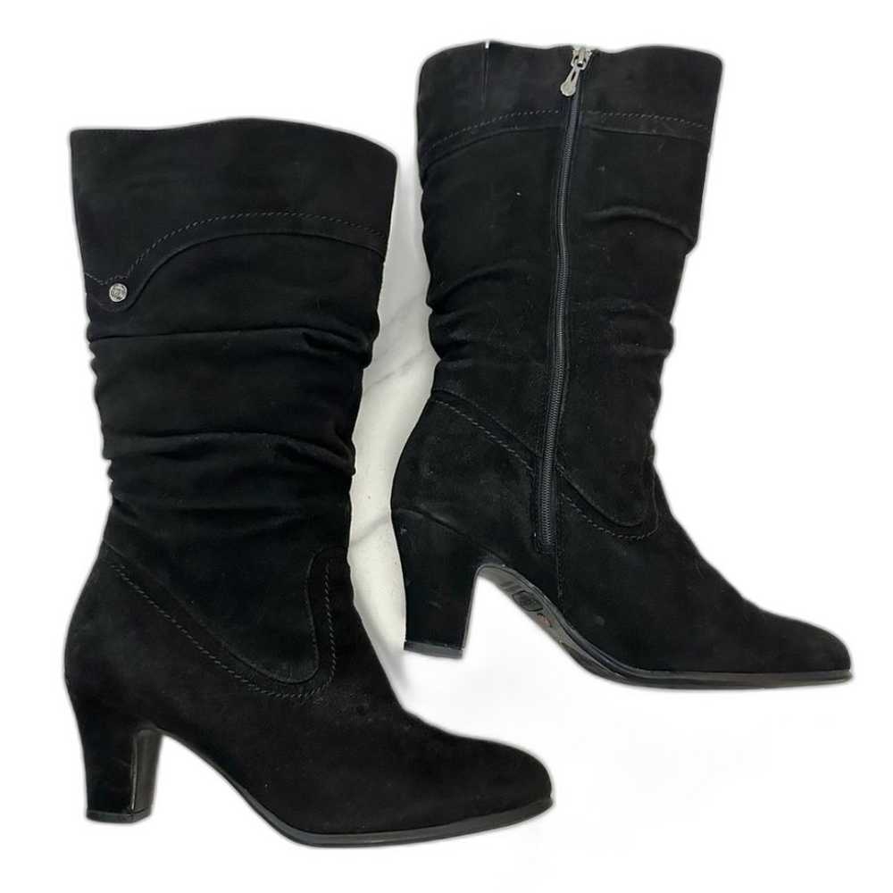 Blondo Black Suede Valeska Slouchy Mid Calf Heele… - image 1