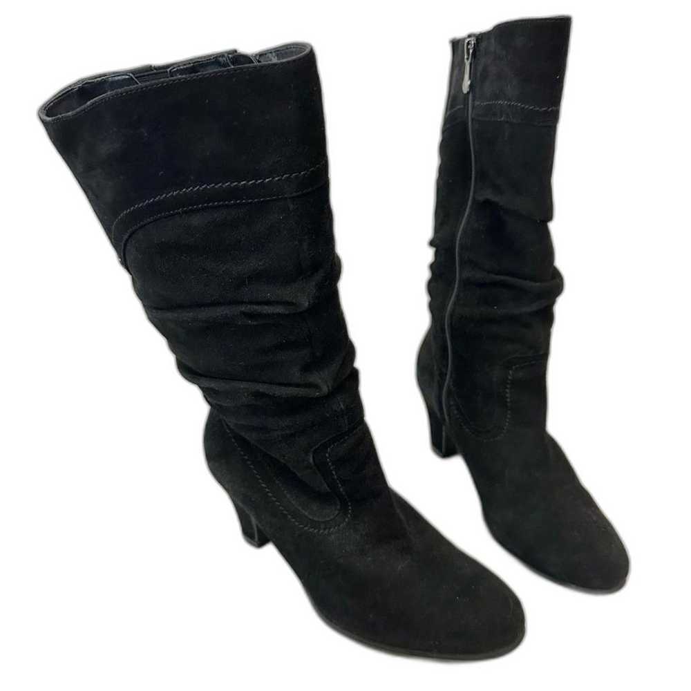 Blondo Black Suede Valeska Slouchy Mid Calf Heele… - image 3