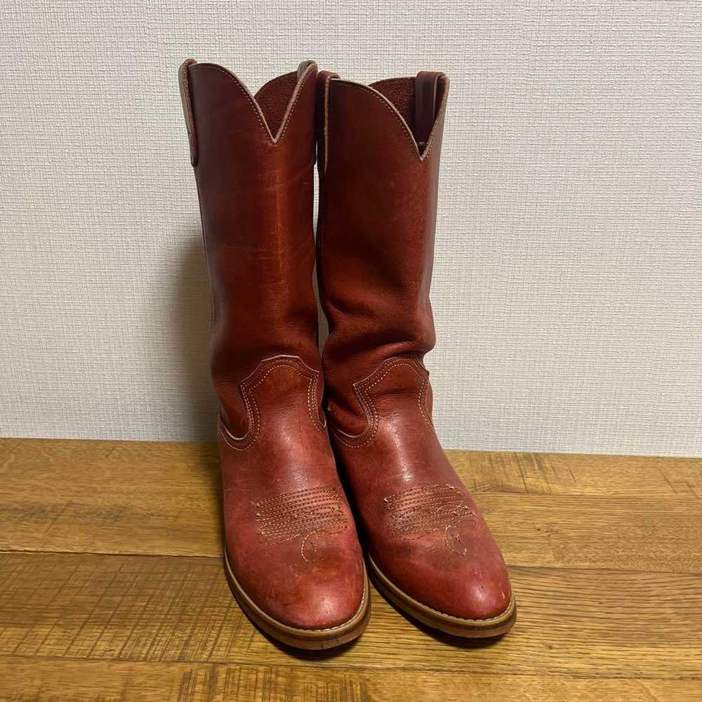 Red western boots, heel approximately 5 cm. - image 1