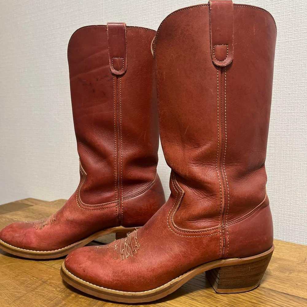 Red western boots, heel approximately 5 cm. - image 4