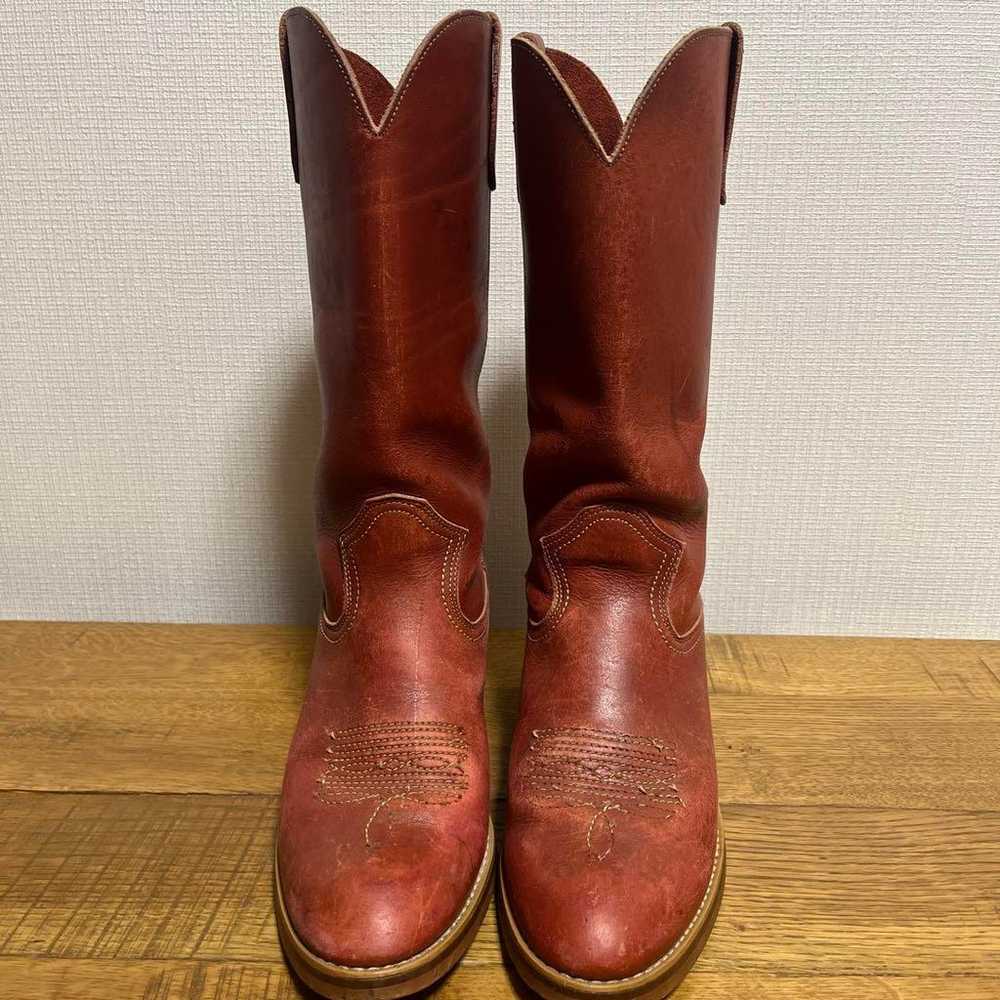 Red western boots, heel approximately 5 cm. - image 6