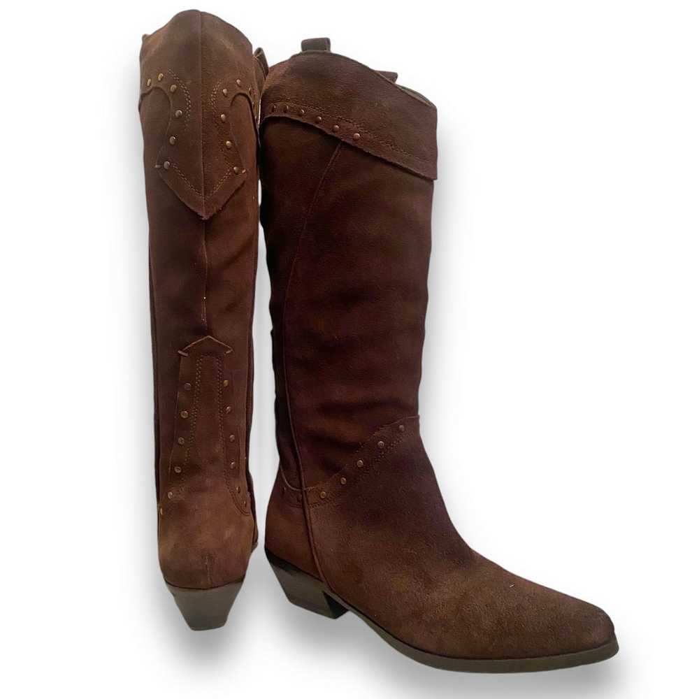 Justin Tall Western Brown Suede Boots Wmn’s 8.5 M… - image 2