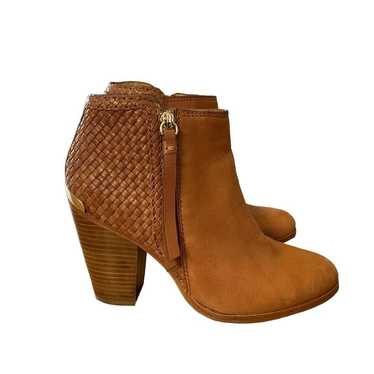 Coach Heidi Genuine Leather Basketweave Block Heel