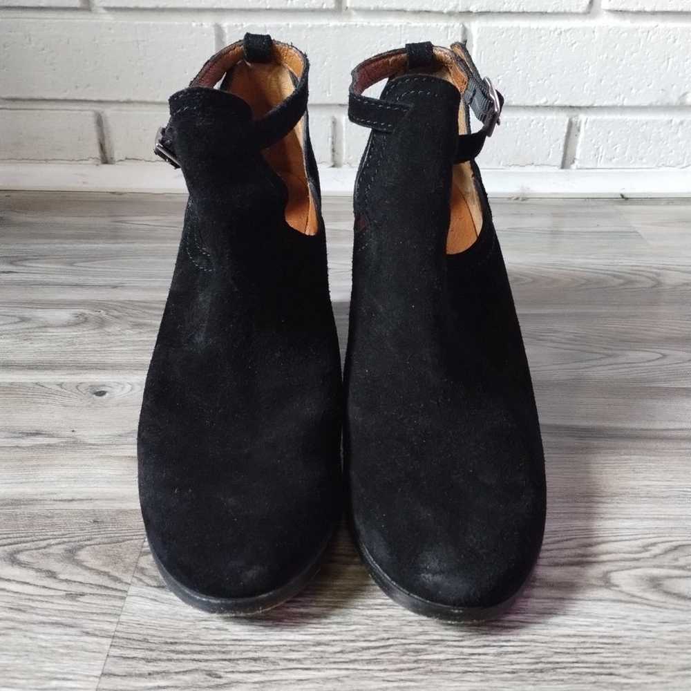 Frye Meghan Black Suede Block Heel Bootie Shoe Si… - image 2