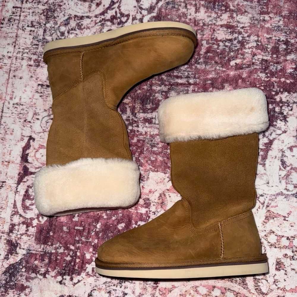 Authentic Brown suede UGG boots with faux fur lin… - image 1