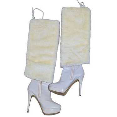 Colin Stuart Women's Cream Faux Fur Platform Stil… - image 1