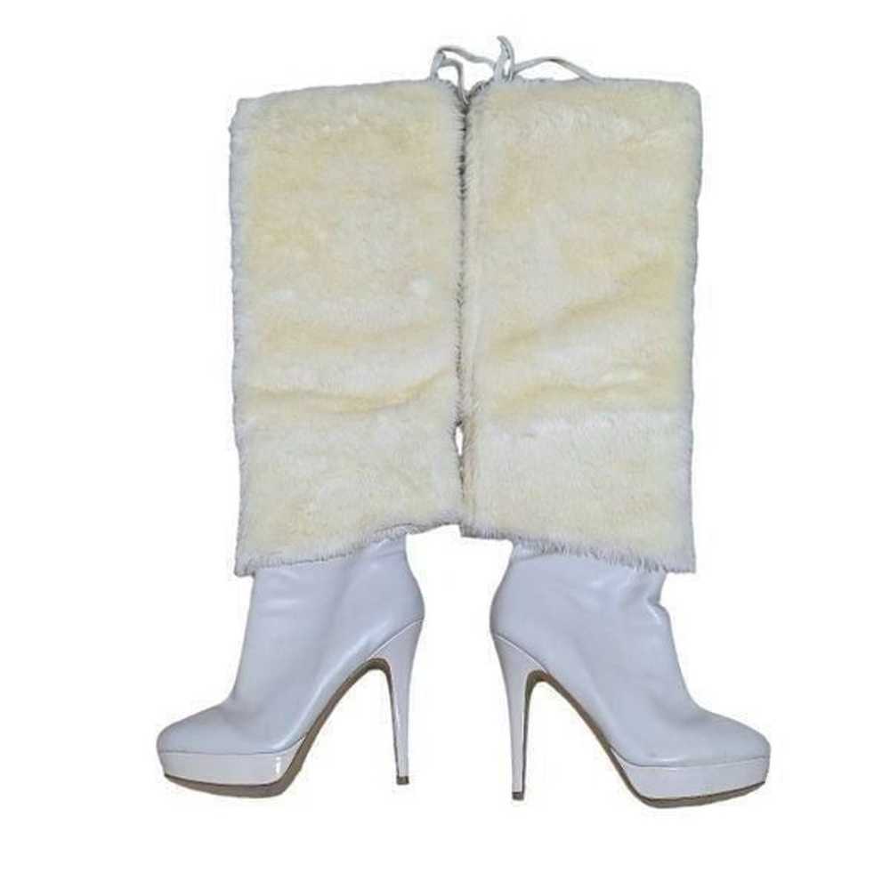 Colin Stuart Women's Cream Faux Fur Platform Stil… - image 2