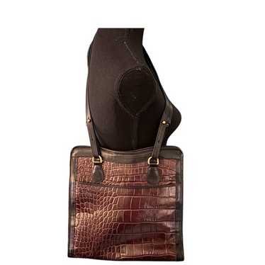 Vintage Brahmin Crocodile leather embossed should… - image 1