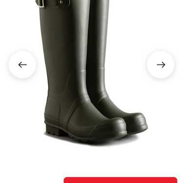 Tall matte green hunter boots