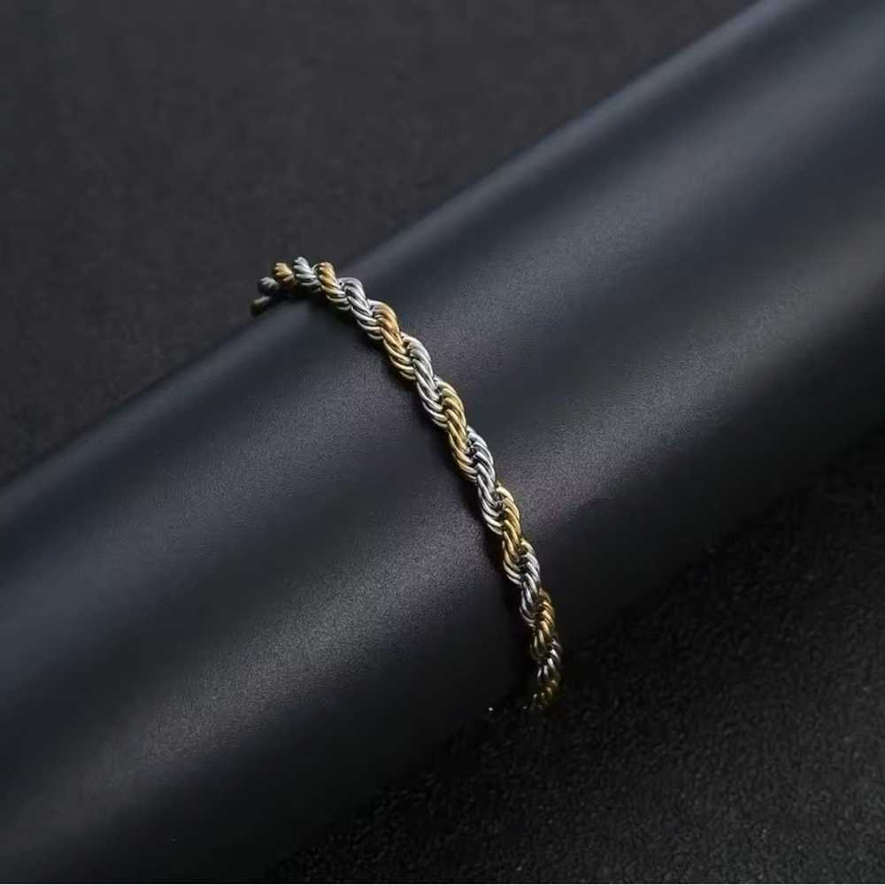 Other Stainless Steel Half Gold Silver Twist Chai… - image 5