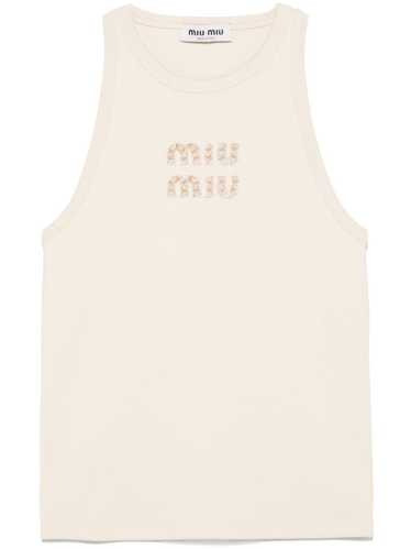 Miu Miu LOGO COTTON TANK TOP