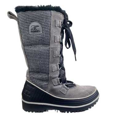 Sorel Women’s Tivoli Grey Houndstooth Lace Up Wint