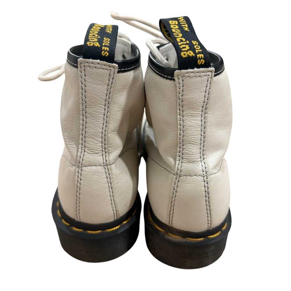 Dr. Martens Boots Women 9 White Lace Up Chunky Ha… - image 3