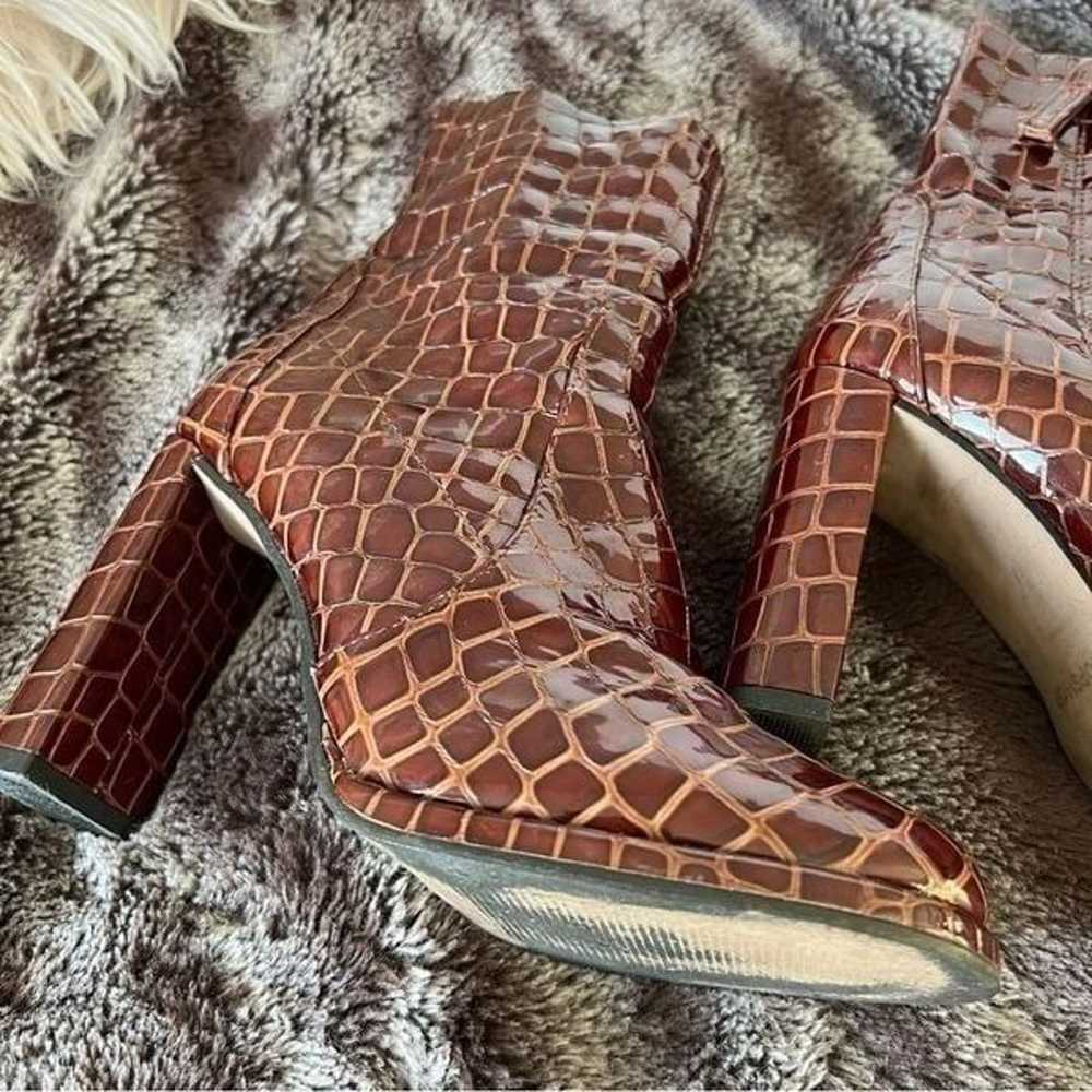 TOPSHOP Snakeskin Women’s Ankle Boots Color Brown… - image 7