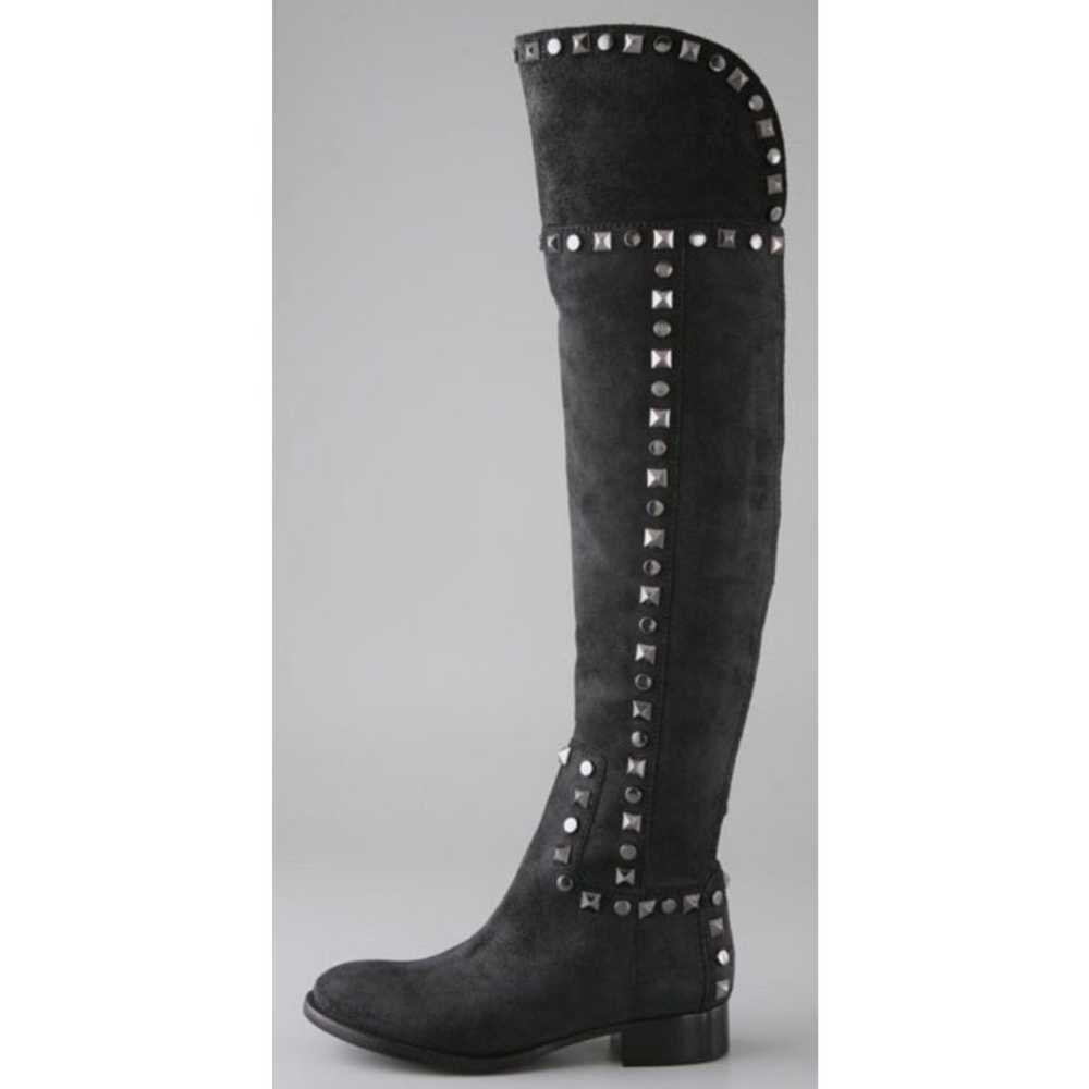 Tory Burch Rhett dark gray suede studded over the… - image 1