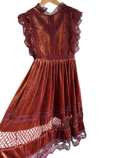 Joyfolie Girls Dress Velvet burnt orange & chocola