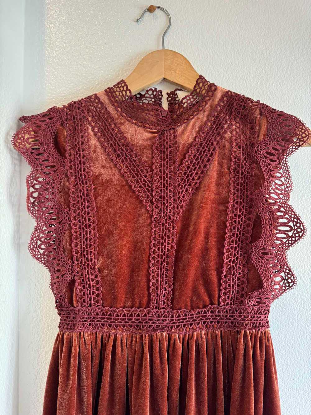 Joyfolie Girls Dress Velvet burnt orange & chocol… - image 5