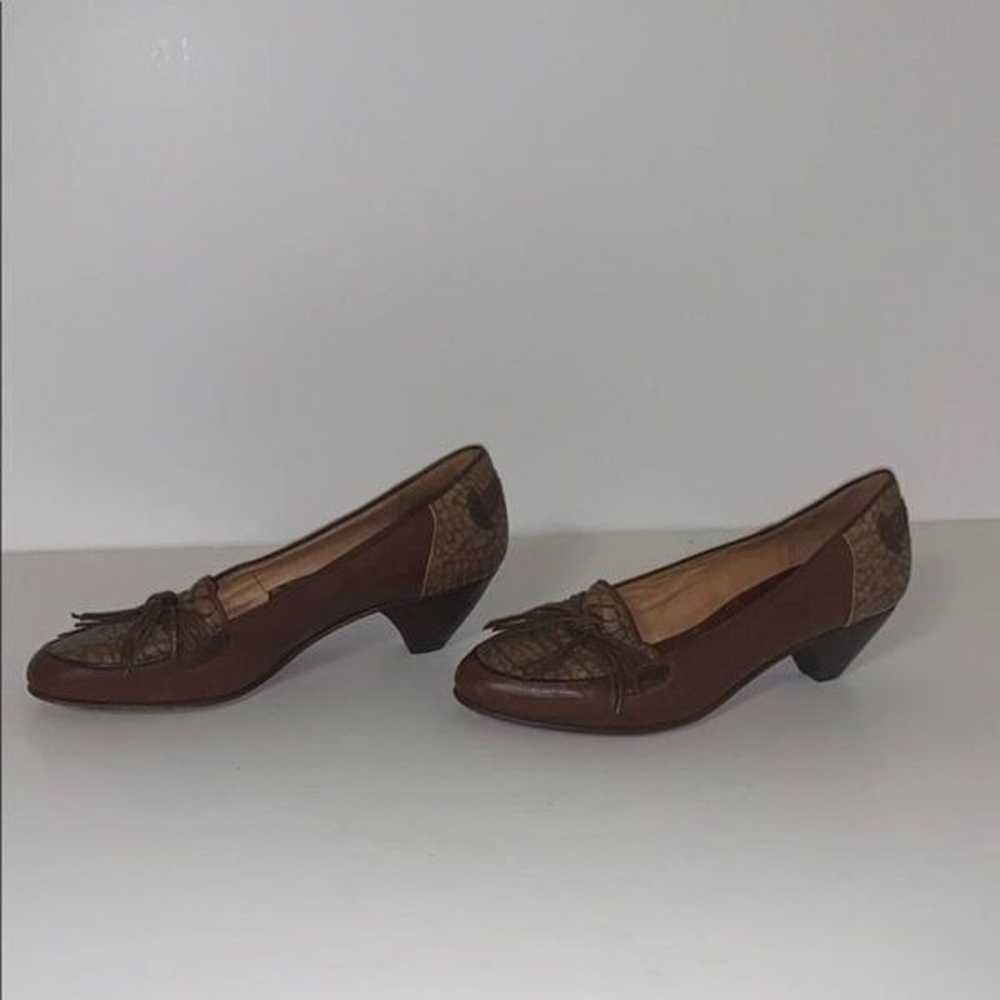 Vintage Size 35 / 5 Angelina 1980s Loafer Pumps B… - image 2