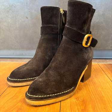 TOD'S Dark Brown Suede Short Boots