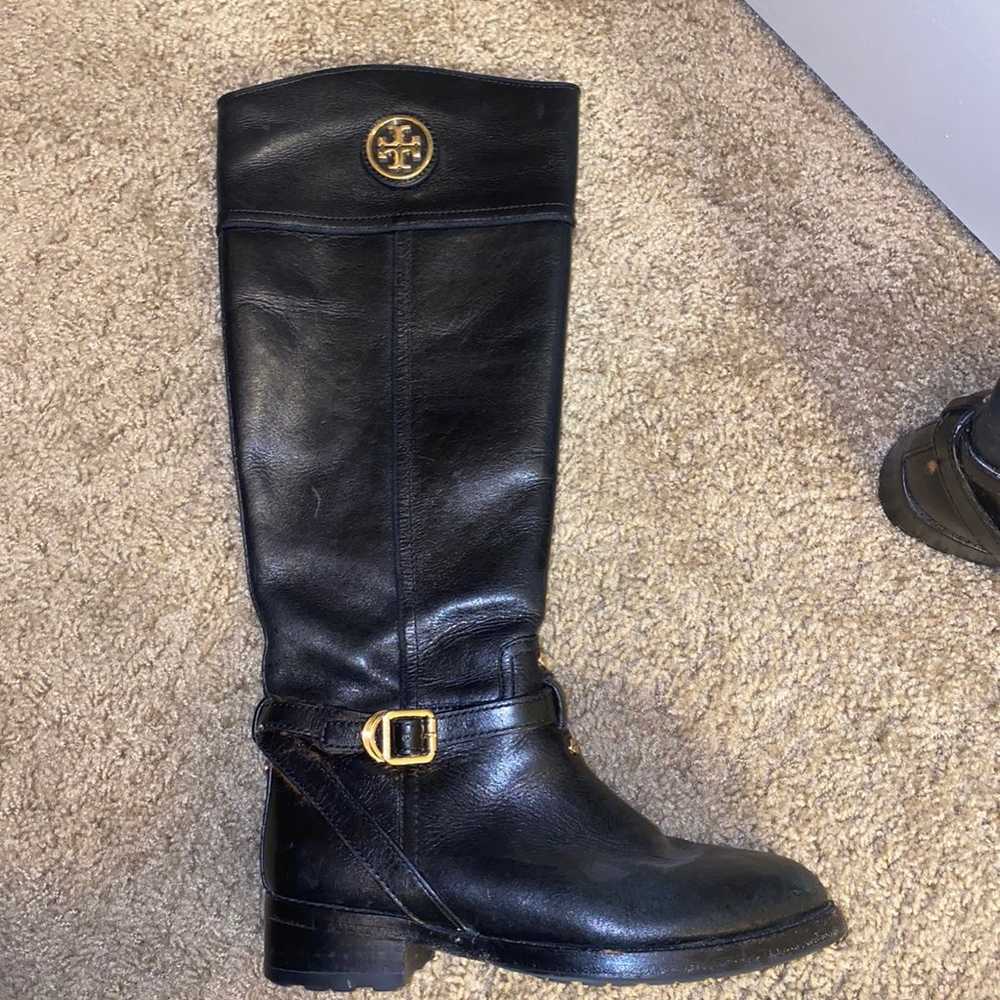 Tory Burch Black Leather Riding Boots - image 2