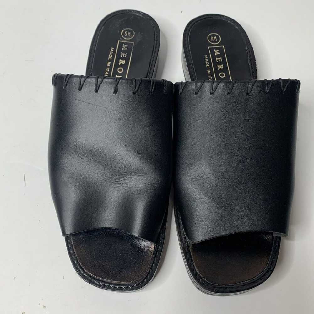 Vintage Merona Black Leather Sandals Made In Italy - image 2