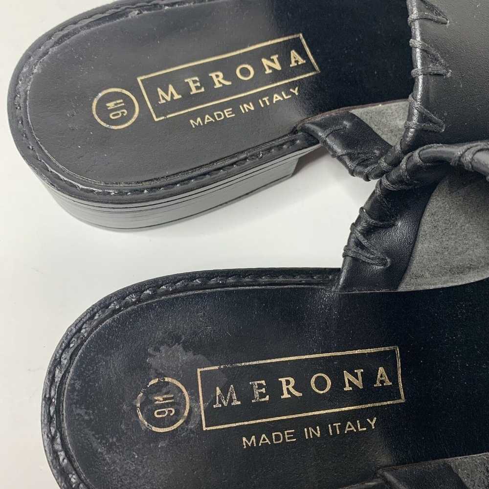 Vintage Merona Black Leather Sandals Made In Italy - image 3