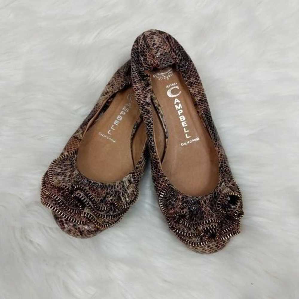 Jeffrey Campbell Flats Brown Python Leat - image 1