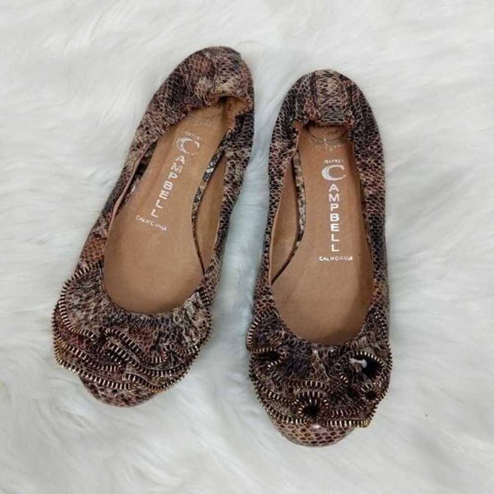 Jeffrey Campbell Flats Brown Python Leat - image 4