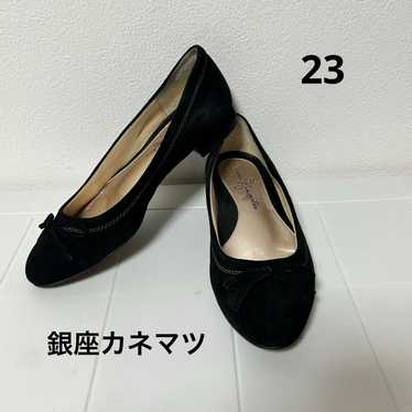 Ginza Kanematsu pumps, flat shoes, suede, black