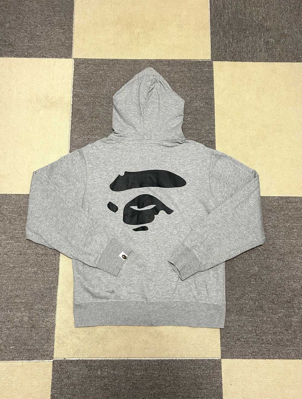 Bape Bape Gray Spell out ape face zip hoodie - image 10