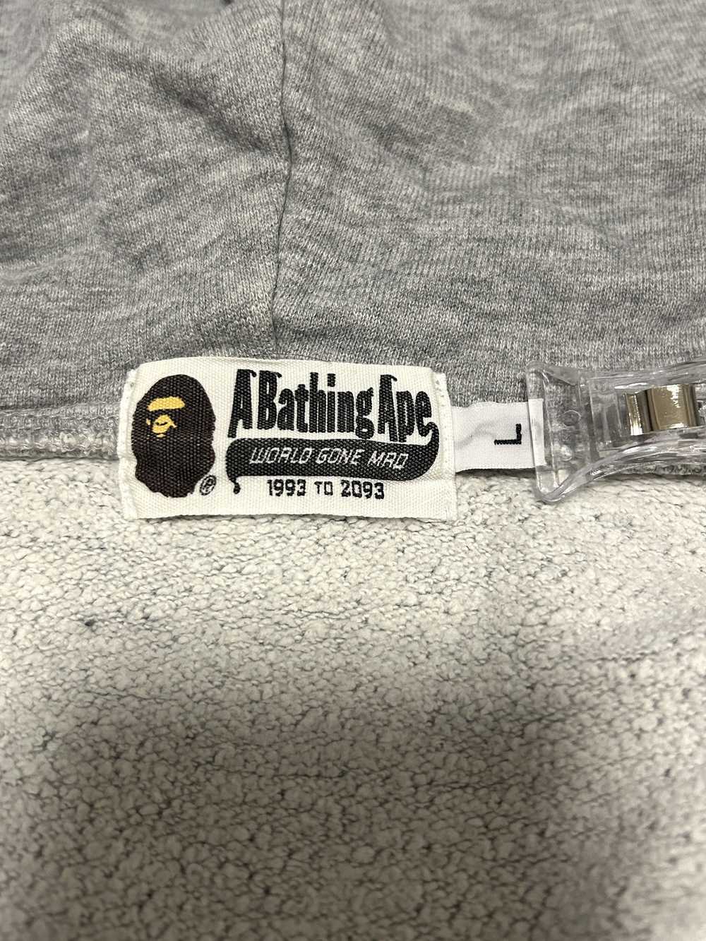 Bape Bape Gray Spell out ape face zip hoodie - image 2