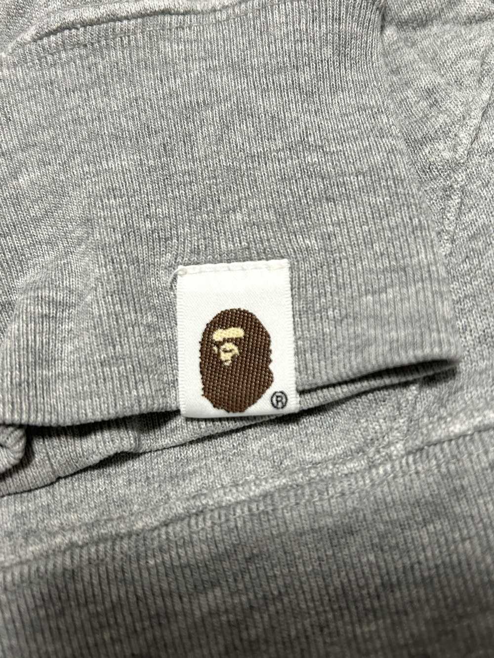 Bape Bape Gray Spell out ape face zip hoodie - image 4