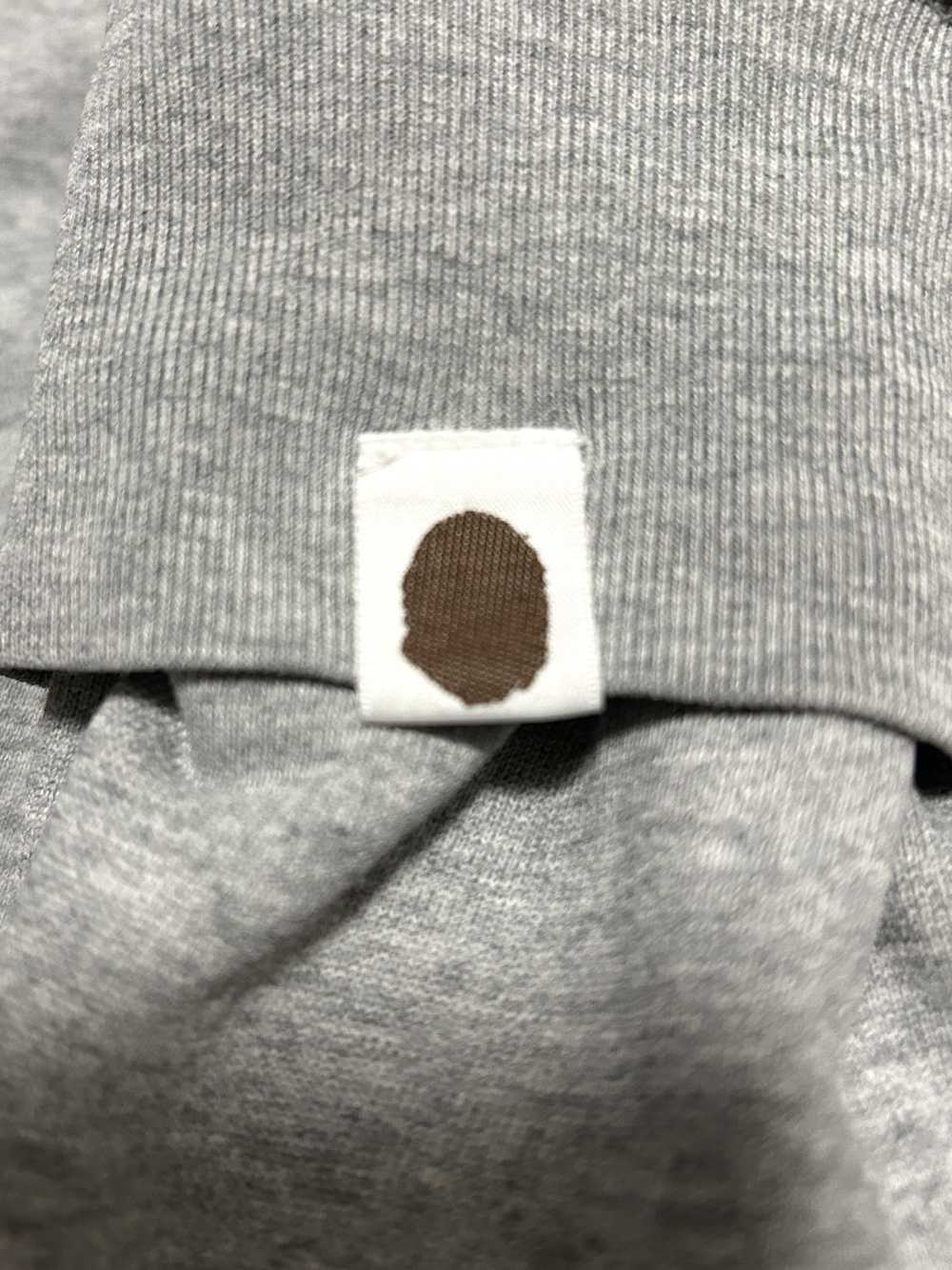 Bape Bape Gray Spell out ape face zip hoodie - image 5