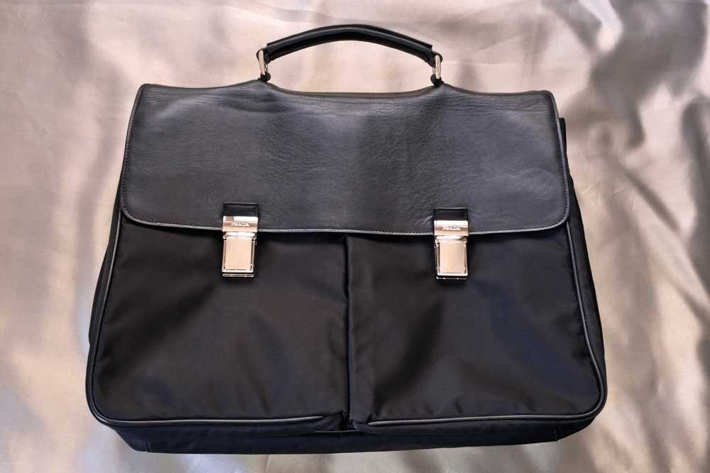 Prada PRADA BLACK NYLON FABRIC & BOVINE LEATHER B… - image 1