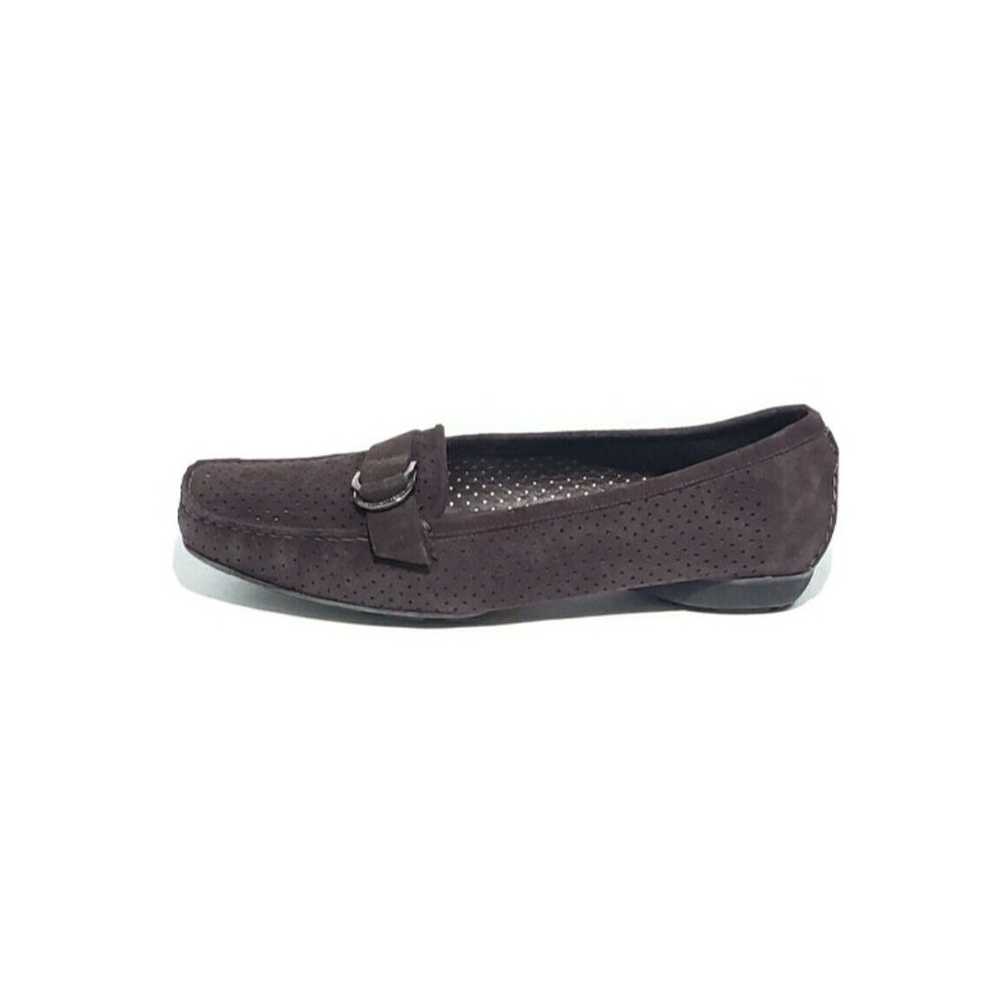 Stuart Weitzman Loafer Flats Brown Suede Perforat… - image 1